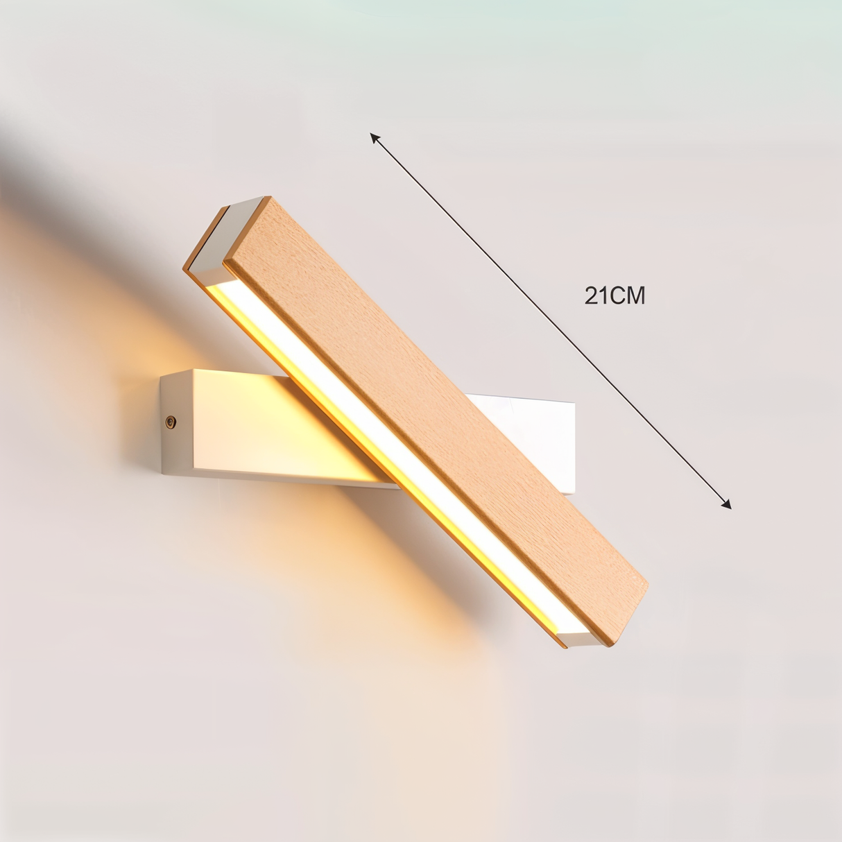 TwistLED 360° Draaibare Wandlamp - Modern Hout en IJzer LED Verlichting voor Woonkamer, Slaapkamer of Gang