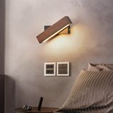 TwistLED 360° Draaibare Wandlamp - Modern Hout en IJzer LED Verlichting voor Woonkamer, Slaapkamer of Gang