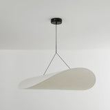 LunaLux - Moderne LED Hanglamp in Wit Metaal en Kunstzijde voor Slaapkamer en Woonkamer