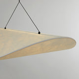 LunaLux - Moderne LED Hanglamp in Wit Metaal en Kunstzijde voor Slaapkamer en Woonkamer