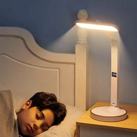 LumiTime - Multifunctionele LED-klok Tafellamp | Dimbare Bureaulamp met USB Opladen