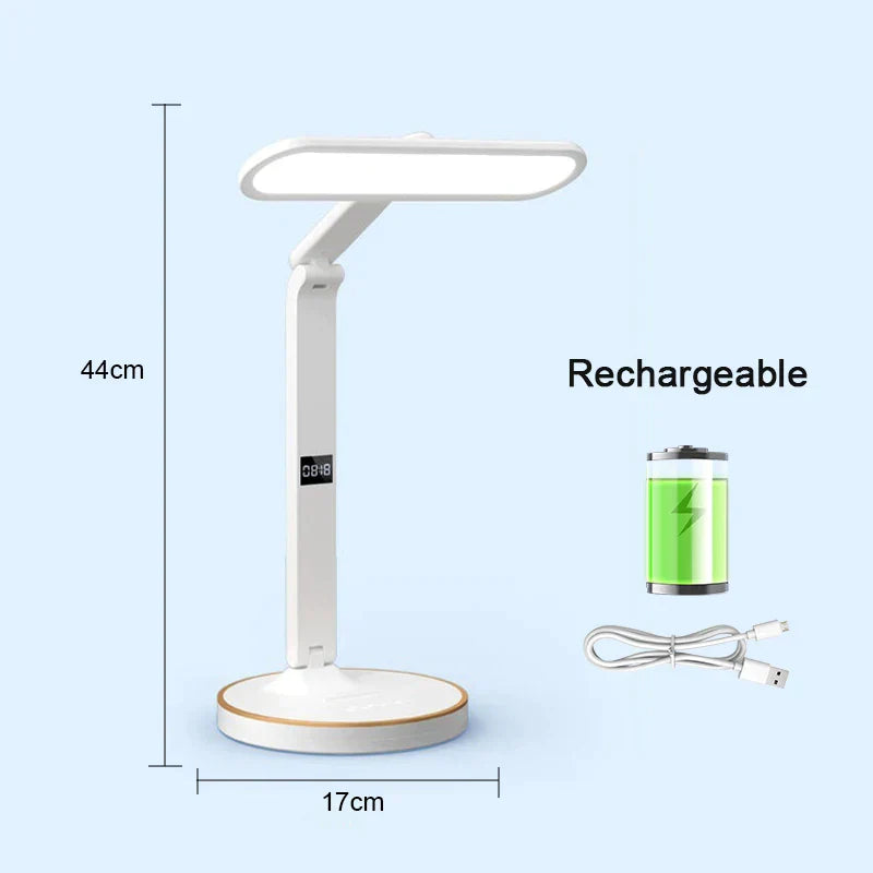 LumiTime - Multifunctionele LED-klok Tafellamp | Dimbare Bureaulamp met USB Opladen