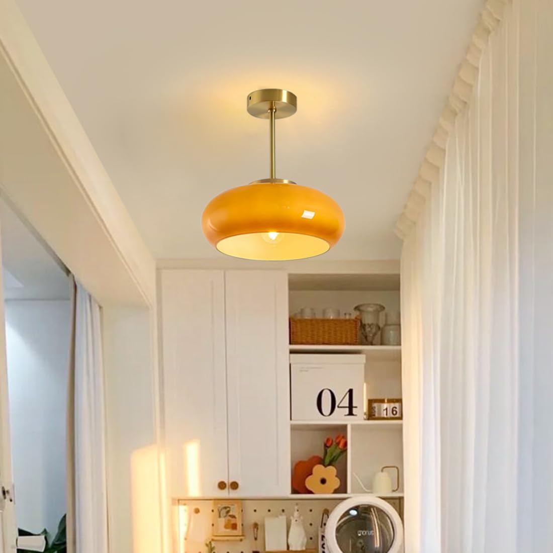 LEDKIA LIGHTING Plafonnier Métal et Verre Halych Ambre LEDKIA LIGHTING Plafonnier Métal et Verre Halych Ambre