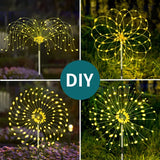 4 Stuks Solar Vuurwerk Tuinlampen - Weerbestendige LED Decoratieve Verlichting, Zonne-energie voor Tuin en Patio