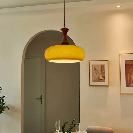 Retro Houten Bruine Koepel Keuken Eiland Hanglamp