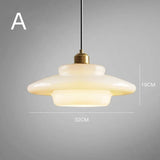 Mid Century Art Melkwit Glazen Hanglamp