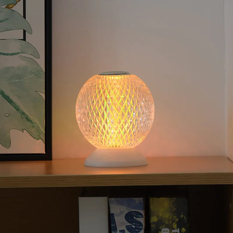FlexiLuxe - Draadloze Kristallen Tafellamp met LED Verlichting, Luxe Decoratieve Lamp voor Woonkamer en Slaapkamer