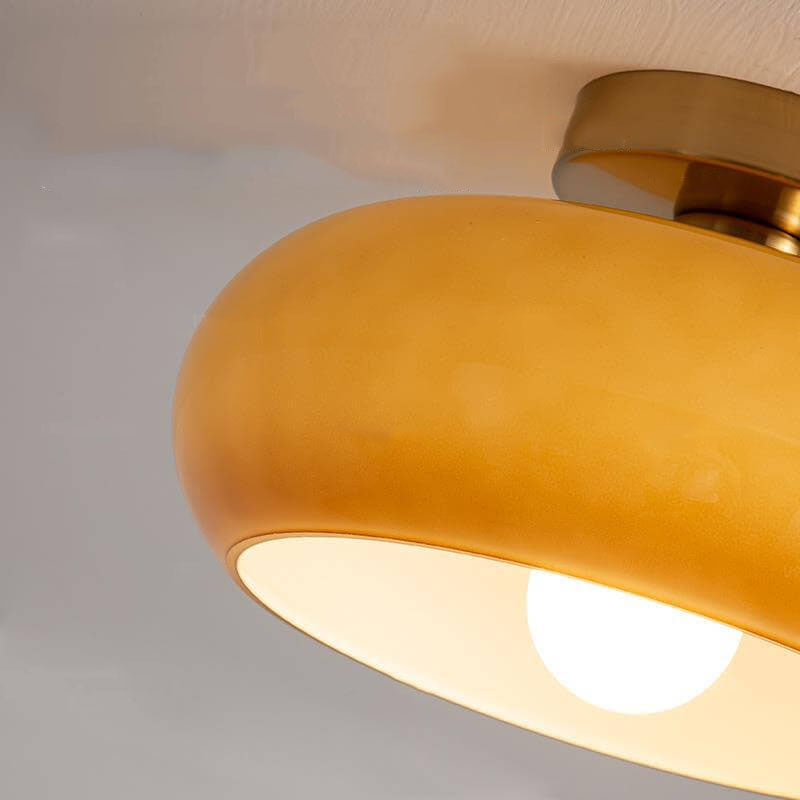 Retro Amber Ronde Glazen Plafondlamp