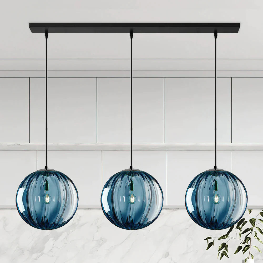 Nordic Minimalistische Moderne Waterpatroon Glazen Bol Hanglamp