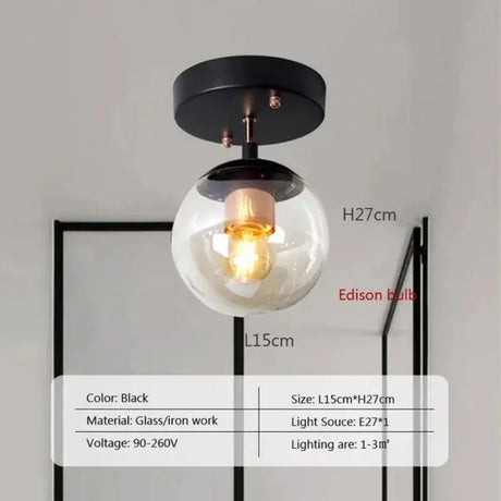LuminousSphere - Moderne Glazen Bol Plafondlamp | Minimalistisch Design voor Woonkamer, Hal, en Gang
