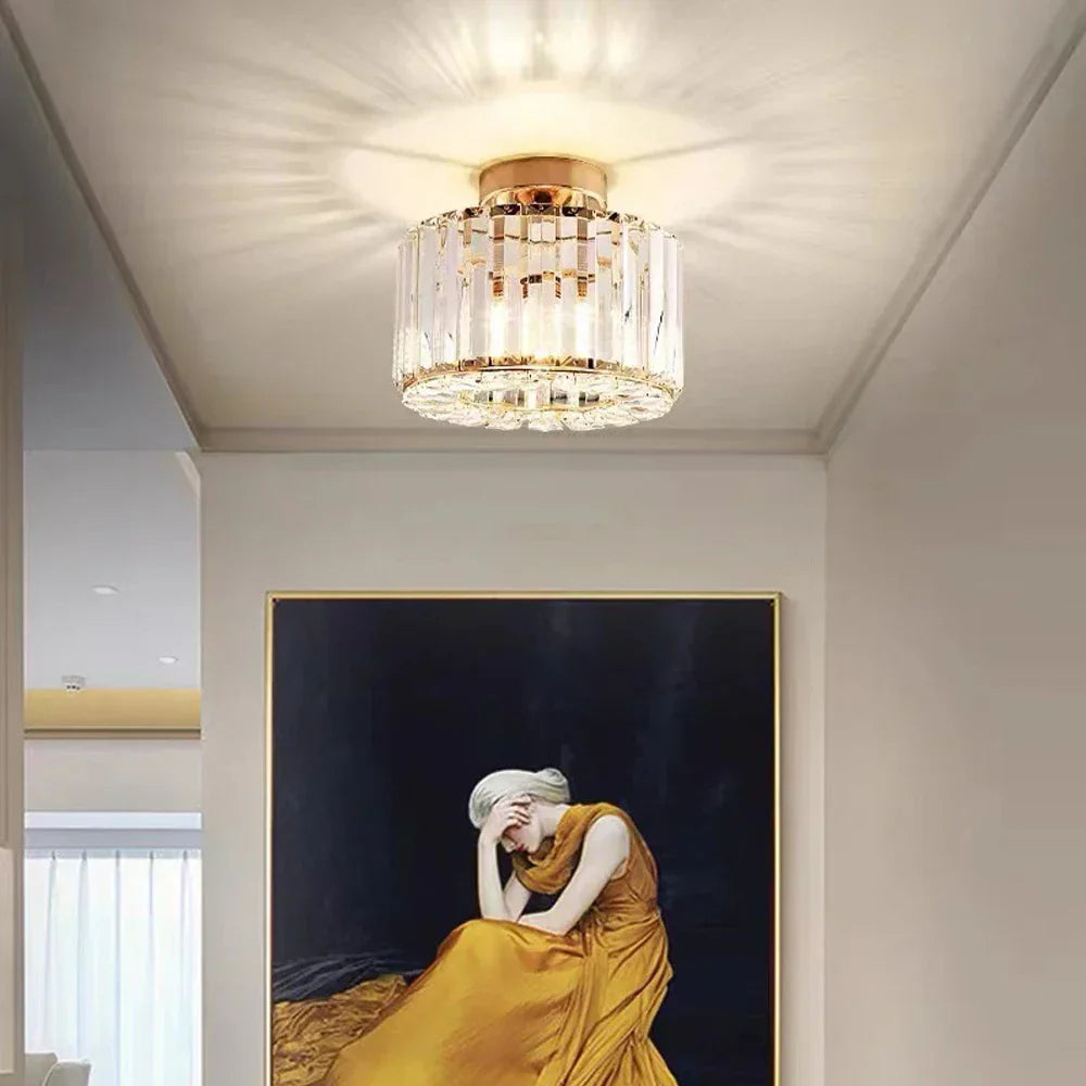 Luxe Kristallen Plafondlamp - Moderne Glans voor Woonkamer, Slaapkamer & Hal
