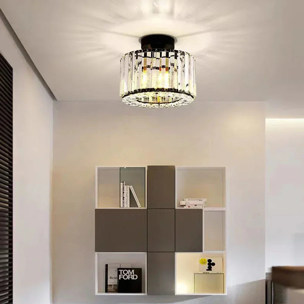 Luxe Kristallen Plafondlamp - Moderne Glans voor Woonkamer, Slaapkamer & Hal