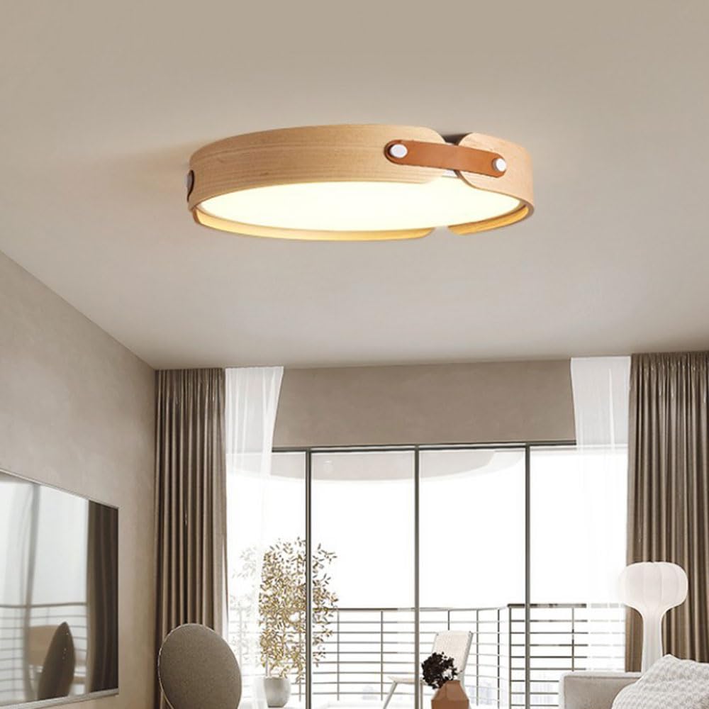 Mid-Century Houten Koepel Plafondlamp