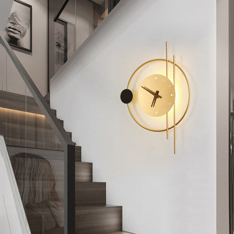 Moderne LED Wandlamp met Klok – Stijlvolle Zwarte Verlichting voor Kinderkamer, Woonkamer, en Slaapkamer