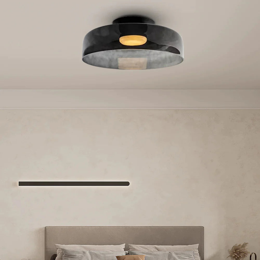 Middeleeuwse Flush Mount Glazen Plafondlamp