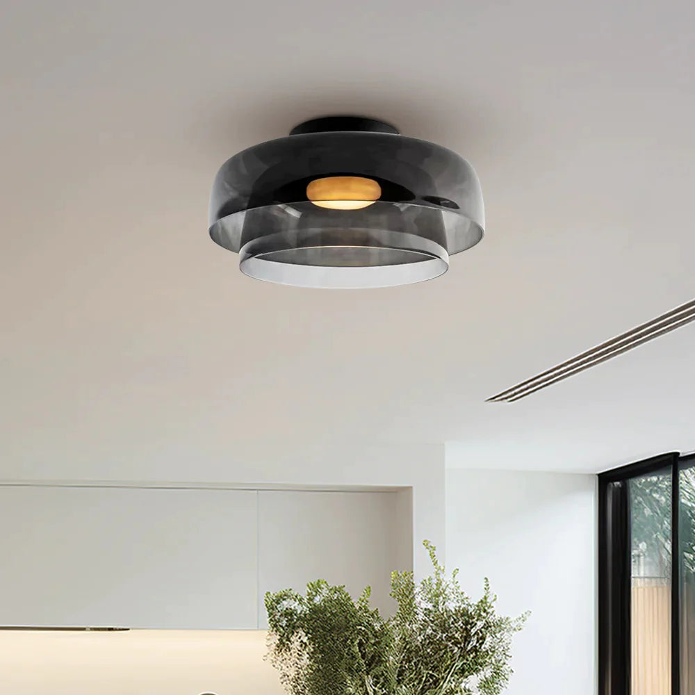 Middeleeuwse Flush Mount Glazen Plafondlamp