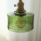 Retro Korte Cilinder Golvend Glazen Hanglamp