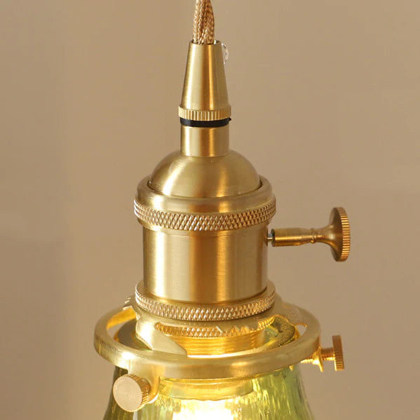 Retro Korte Cilinder Golvend Glazen Hanglamp