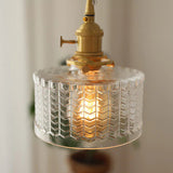 Retro Korte Cilinder Golvend Glazen Hanglamp