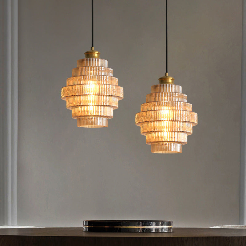 Vintage Flesvormige Messing Glazen Hanglamp – Elegant Design voor Eetkamer, Woonkamer, en Keuken