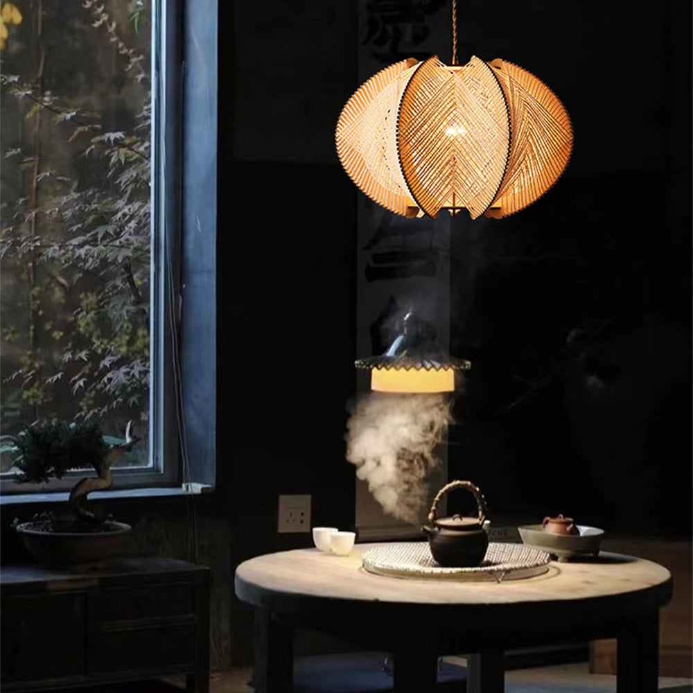 Mid-Century Scandinavische Houten Hanglampen