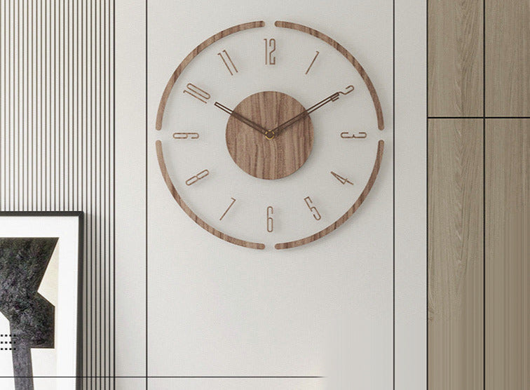 Nordic Stille Wanddecoratieklok van Echt Hout, 35 cm | Geruisloos en Stijlvol