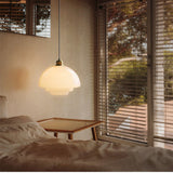 Mid Century Art Melkwit Glazen Hanglamp