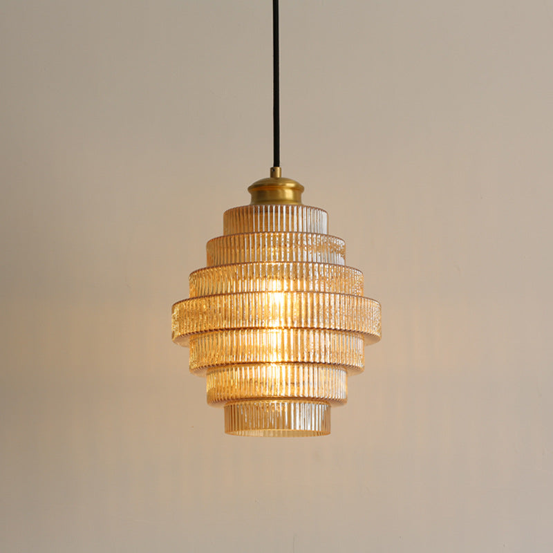 Vintage Flesvormige Messing Glazen Hanglamp – Elegant Design voor Eetkamer, Woonkamer, en Keuken