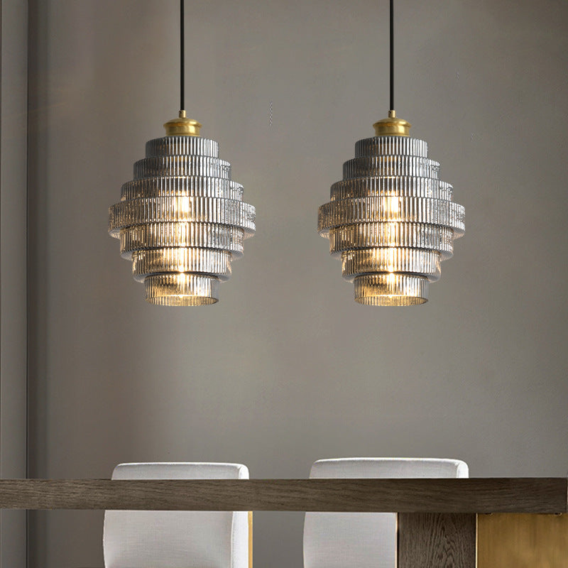 Vintage Flesvormige Messing Glazen Hanglamp – Elegant Design voor Eetkamer, Woonkamer, en Keuken