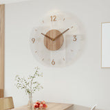 Massiefhouten Wandklok met Geruisloze Beweging – Nordic Stijl 35 cm