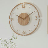 Massiefhouten Wandklok met Geruisloze Beweging – Nordic Stijl 35 cm