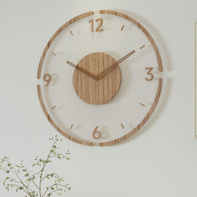 Nordic Stille Wanddecoratieklok van Echt Hout, 35 cm | Geruisloos en Stijlvol