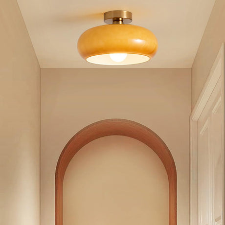 Retro Amber Ronde Glazen Plafondlamp