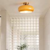 Retro Amber Ronde Glazen Plafondlamp