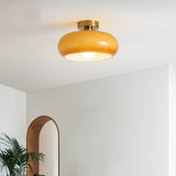 Retro Amber Ronde Glazen Plafondlamp