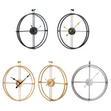 Nordische Minimalistische Wandklok - 55 cm Groot, Modern Design in Zwart, Goud en Zilver