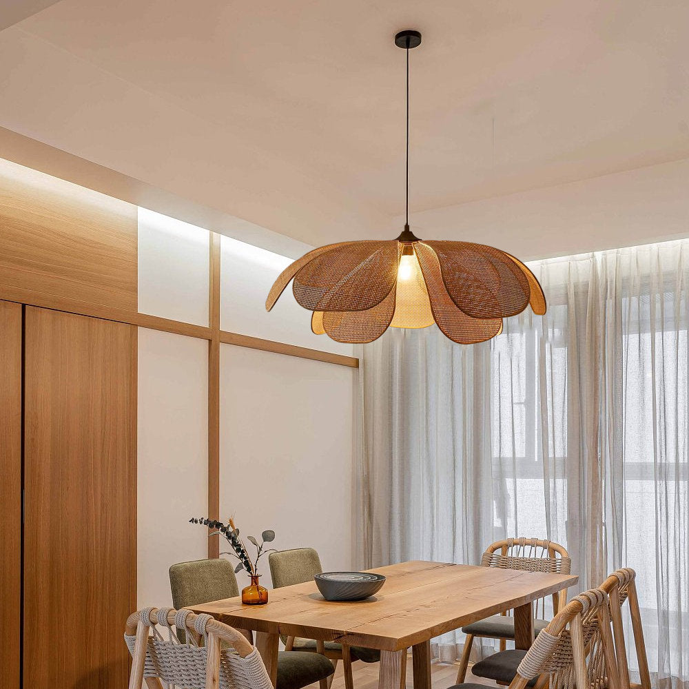 Rotan Bloem Rustieke Hanglamp