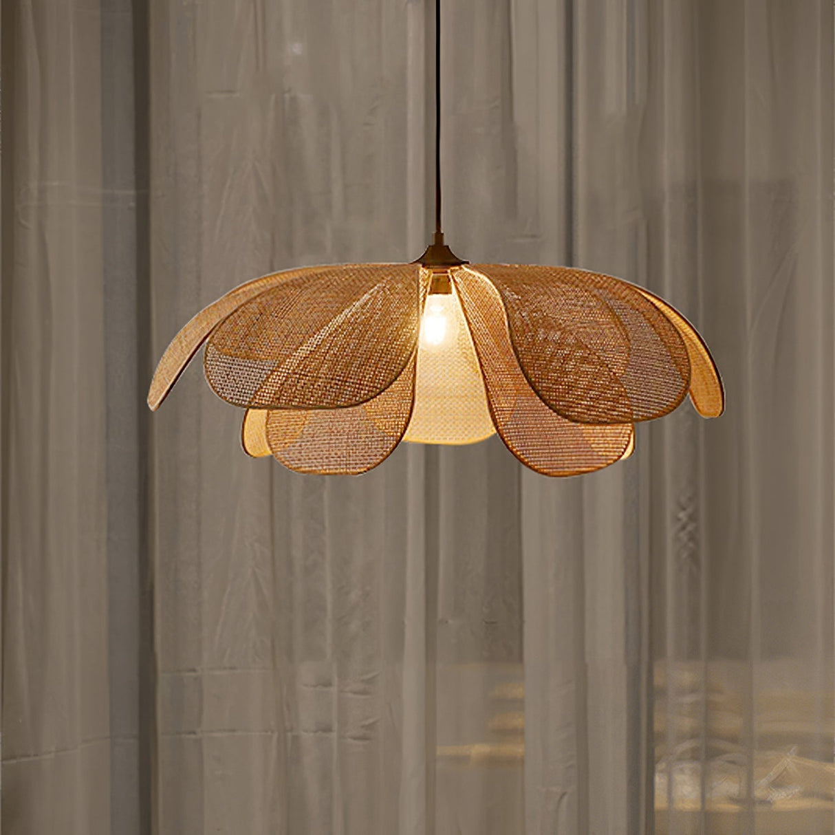 Rotan Bloem Rustieke Hanglamp