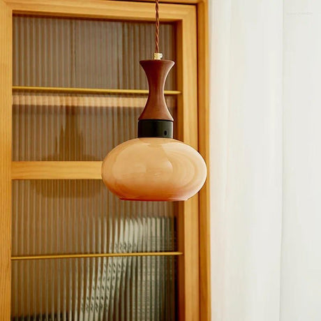 Retro Houten Bruine Koepel Keuken Eiland Hanglamp
