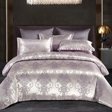 Luxe Satijn Rayon Jacquard Dekbedovertrek Set 220x240 | Zomer Beddengoed Tweepersoons, Queen, Kingsize