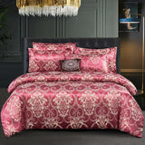 Luxe Satijn Rayon Jacquard Dekbedovertrek Set 220x240 | Zomer Beddengoed Tweepersoons, Queen, Kingsize