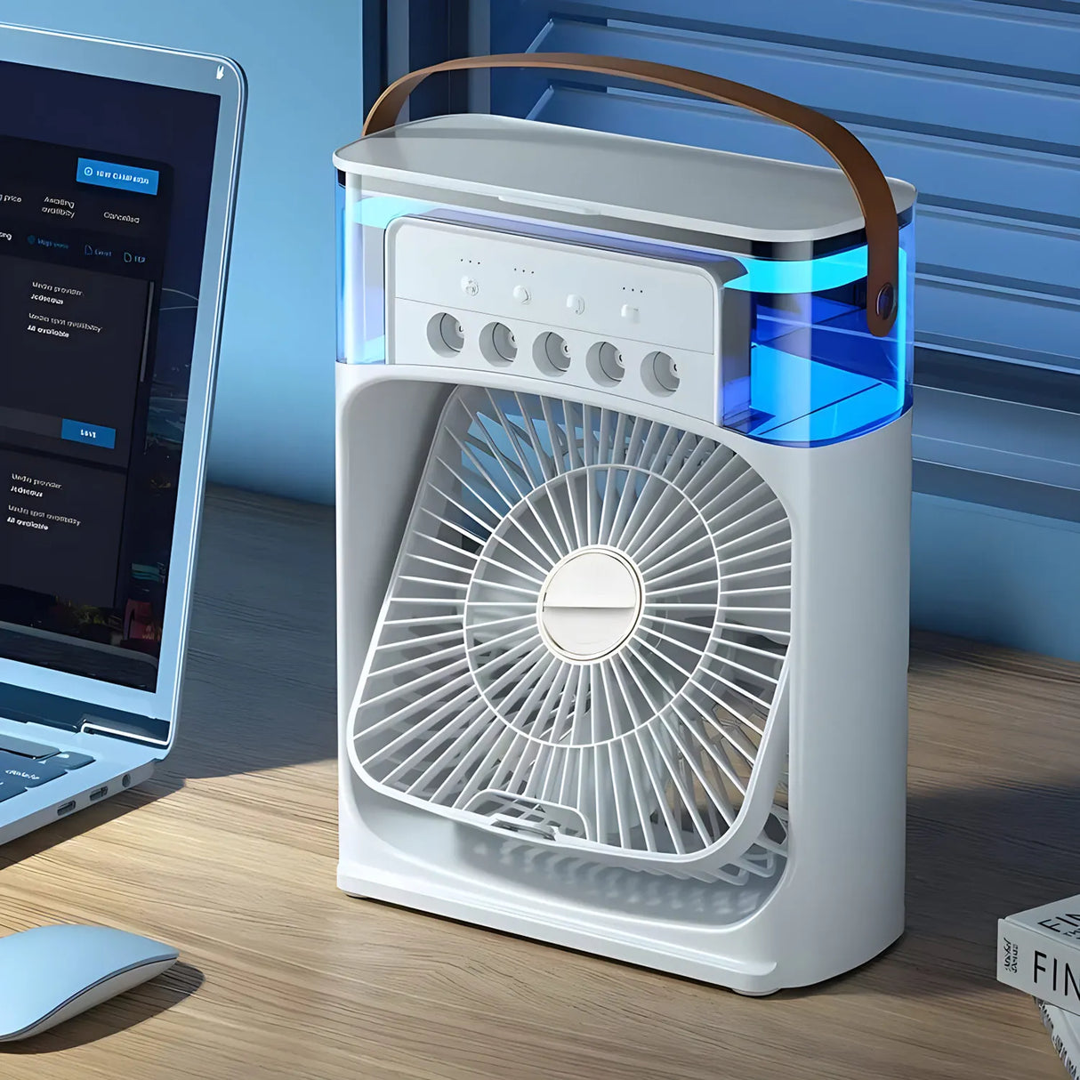 Draagbare 3-in-1 AirCooler met Ventilator, Airconditioner en Luchtbevochtiger - Energiezuinig, 7-kleuren LED verlichting