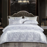 Luxe Satijn Rayon Jacquard Dekbedovertrek Set 220x240 | Zomer Beddengoed Tweepersoons, Queen, Kingsize