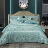 Luxe Satijn Rayon Jacquard Dekbedovertrek Set 220x240 | Zomer Beddengoed Tweepersoons, Queen, Kingsize