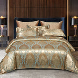 Luxe Satijn Rayon Jacquard Dekbedovertrek Set 220x240 | Zomer Beddengoed Tweepersoons, Queen, Kingsize