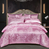 Luxe Satijn Rayon Jacquard Dekbedovertrek Set 220x240 | Zomer Beddengoed Tweepersoons, Queen, Kingsize