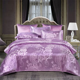Luxe Satijn Rayon Jacquard Dekbedovertrek Set 220x240 | Zomer Beddengoed Tweepersoons, Queen, Kingsize