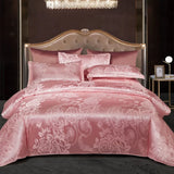 Luxe Satijn Rayon Jacquard Dekbedovertrek Set 220x240 | Zomer Beddengoed Tweepersoons, Queen, Kingsize