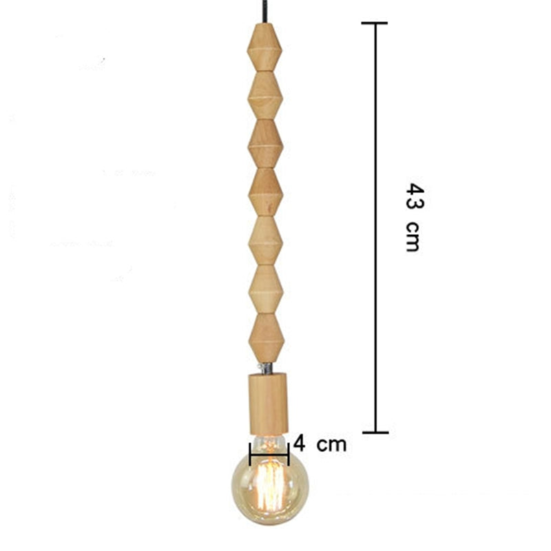 Retro Houten Geometrische Kralen Slinger Verlichting Hanglamp