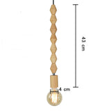 Retro Houten Geometrische Kralen Slinger Verlichting Hanglamp